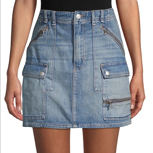 cargo denim skirt